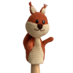 Hand puppet in the shape of a squirrel