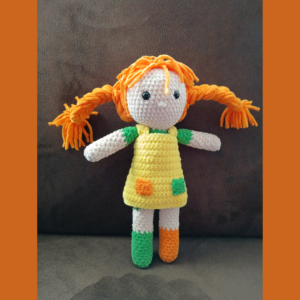 crochet girl doll with orange hair