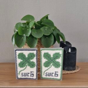 gehaakte klavertje-drie-kaart
