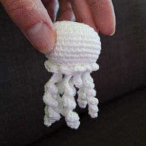 crochet jellyfish keychain